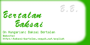 bertalan baksai business card